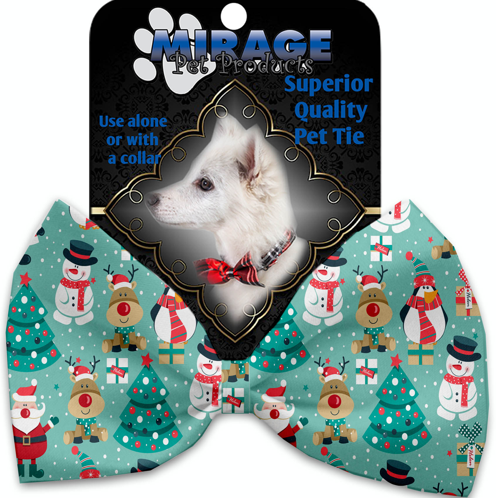 Frosty and Friends Pet Bow Tie Collar Accessory with Velcro
