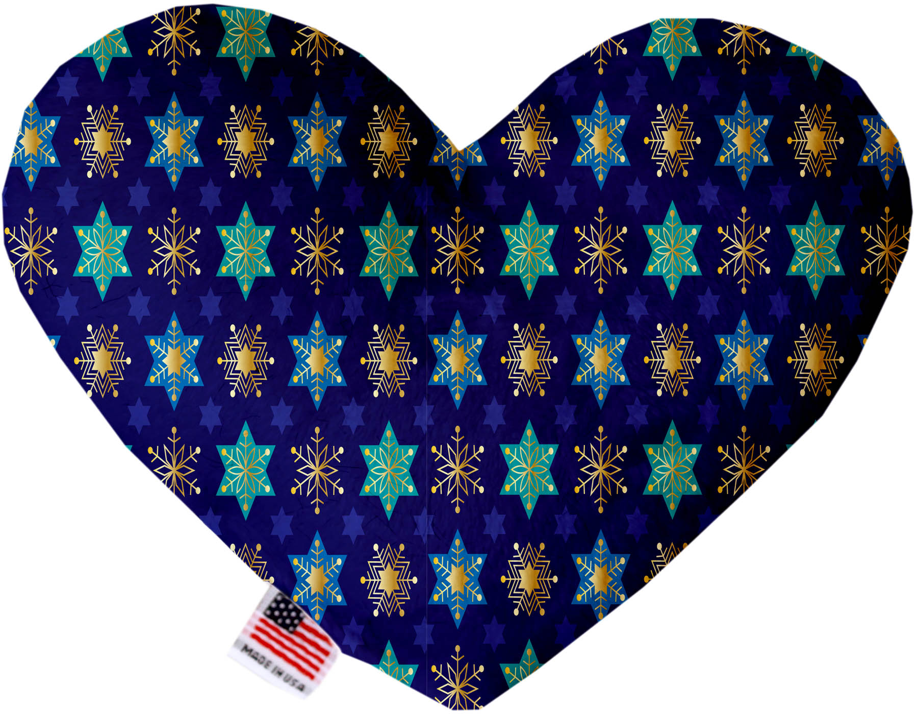 Star of David and Snowflakes 6 Inch Heart Dog Toy