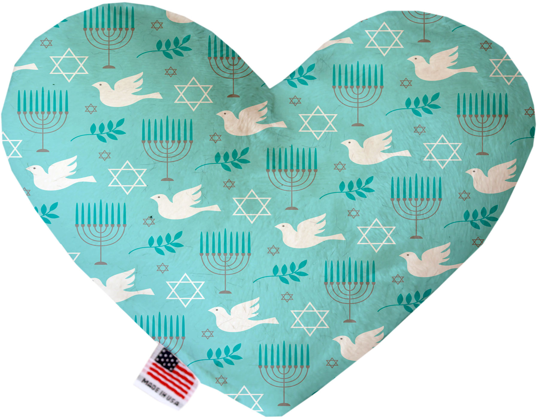 Peace and Hannukah 6 Inch Heart Dog Toy