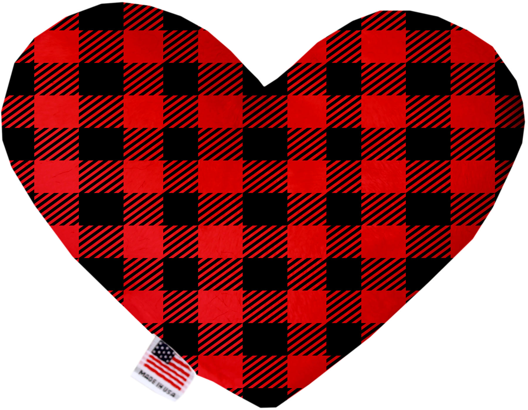 Red Buffalo Check 6 Inch Heart Dog Toy