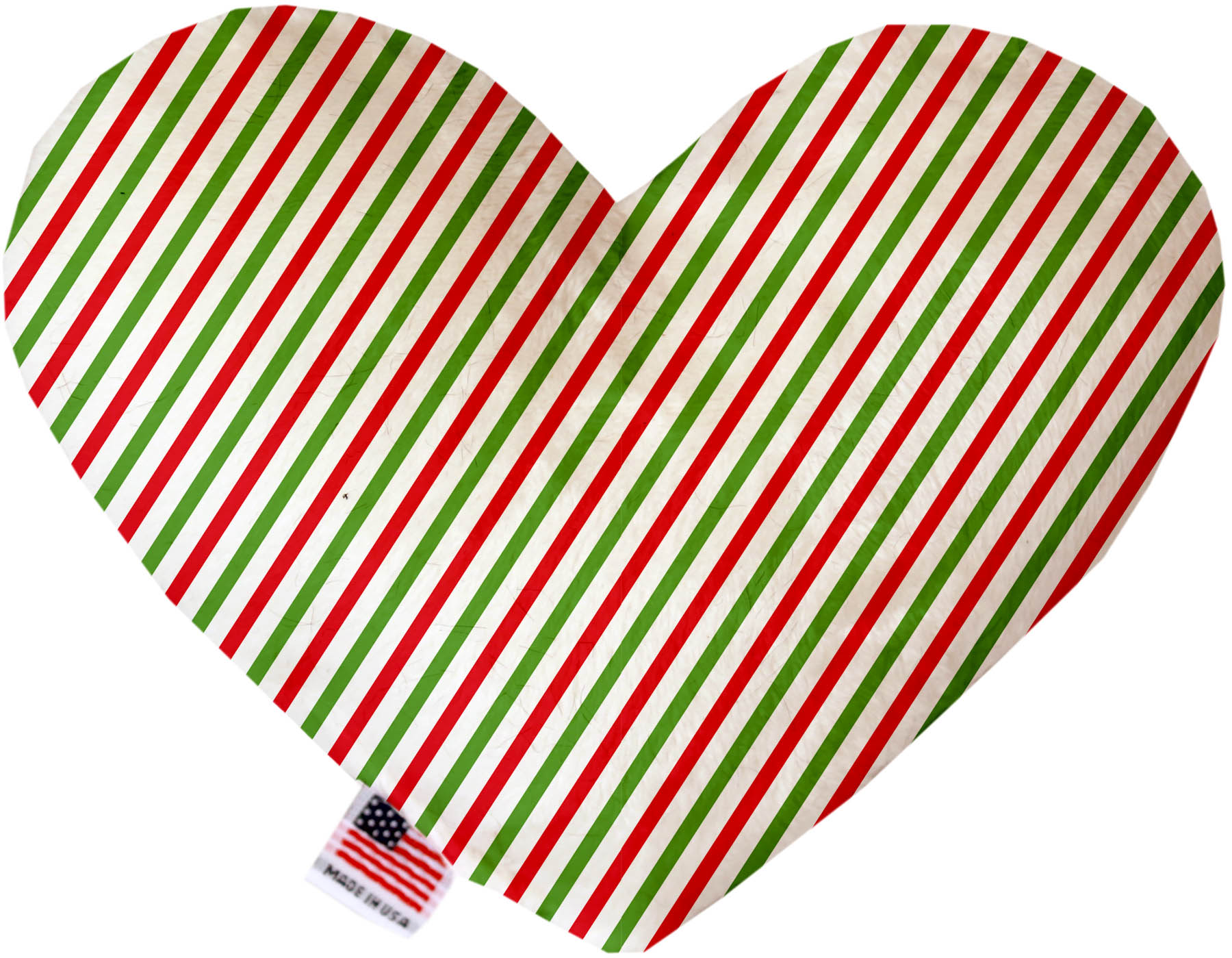Christmas Pinstripes 8 Inch Heart Dog Toy