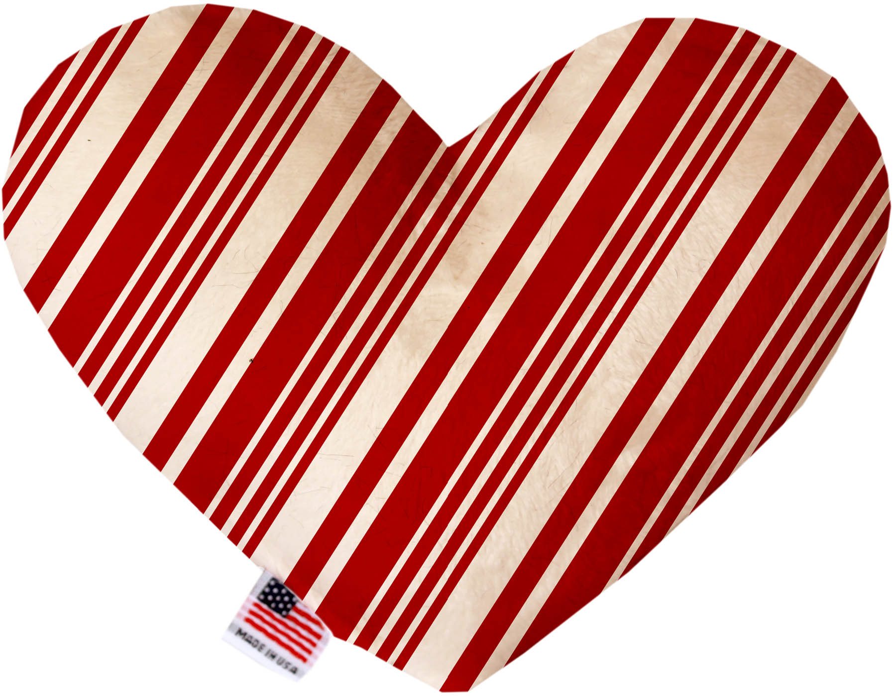 Classic Candy Cane Stripes 8 Inch Heart Dog Toy