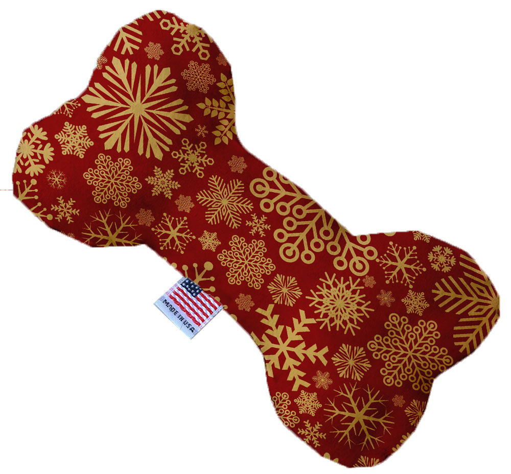 Red Snowflakes 10 Inch Bone Dog Toy