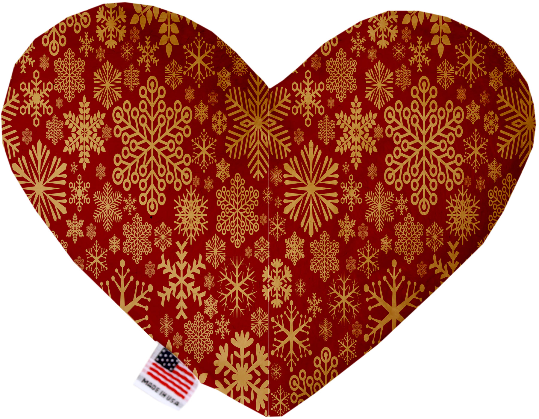 Red Snowflakes 8 Inch Heart Dog Toy