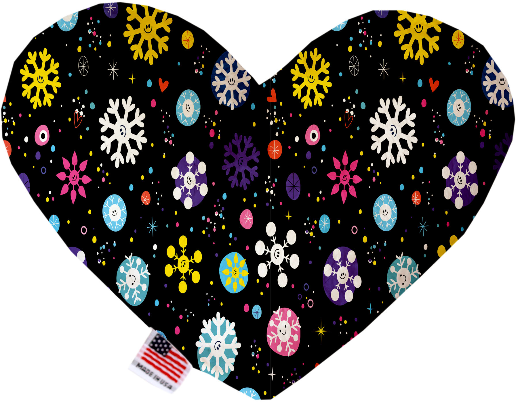Smiley Snowflakes 8 Inch Heart Dog Toy