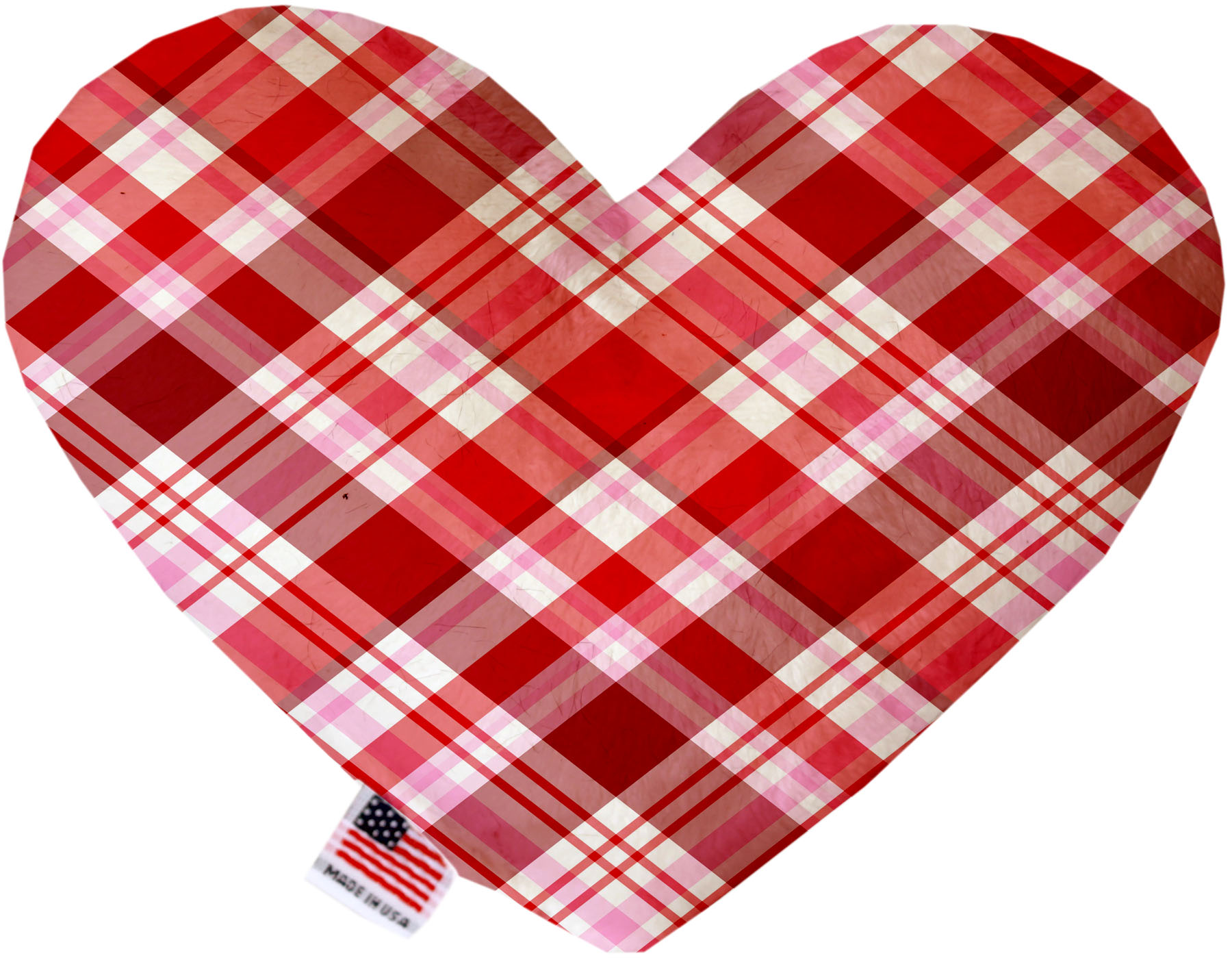 Valentines Day Plaid 8 inch Heart Dog Toy