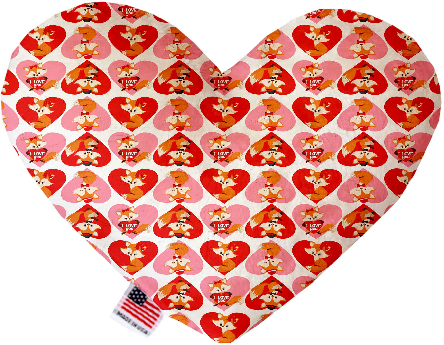 Foxy Love 6 inch Canvas Heart Dog Toy