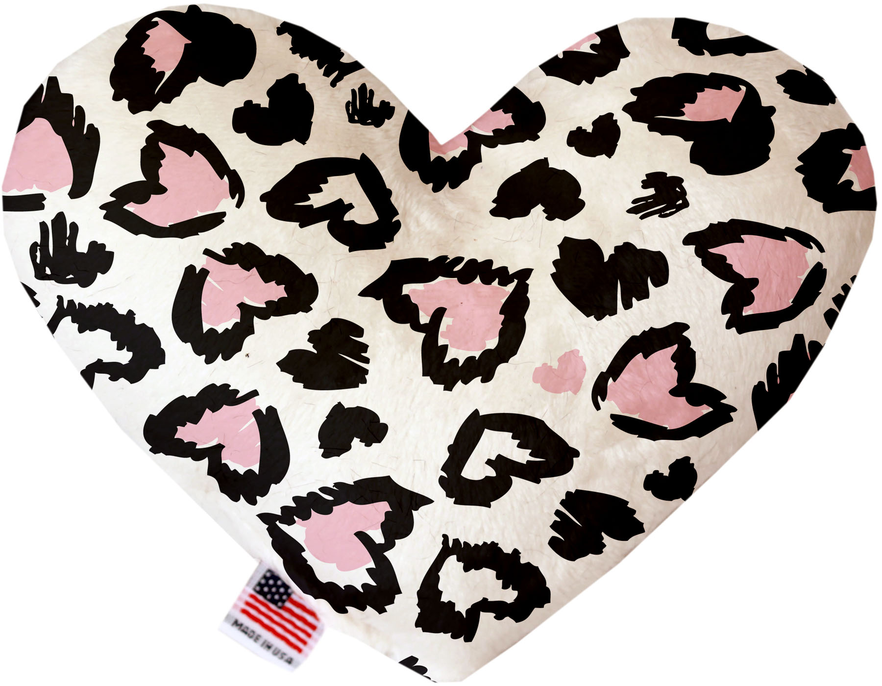 Pink Leopard Canvas Heart Dog Toy