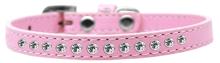 Clear Crystal Size 8 Light Pink Puppy Collar