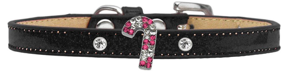 Holiday Charm Dog Collar Black Ice Cream Size 10 Pink Candy Cane