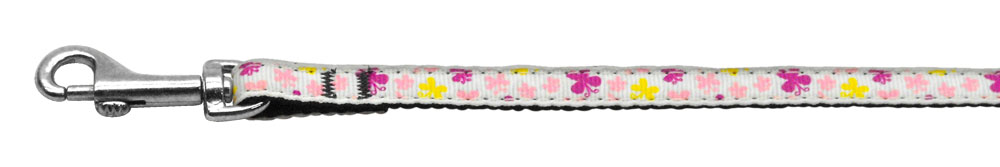 Butterfly Nylon Ribbon Collar White 3/8 wide 4Ft Lsh