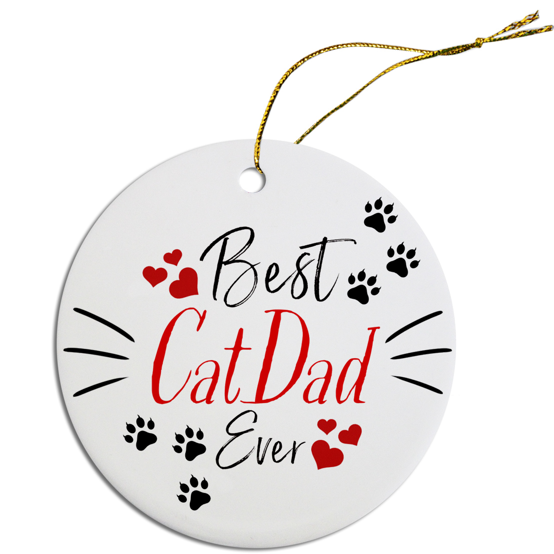 Round Christmas Ornament Best Cat Dad