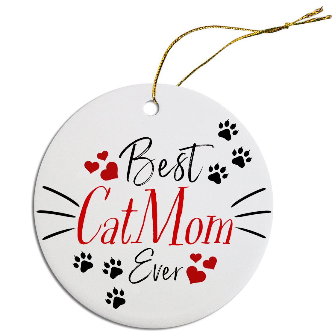 Round Christmas Ornament Best Cat Mom