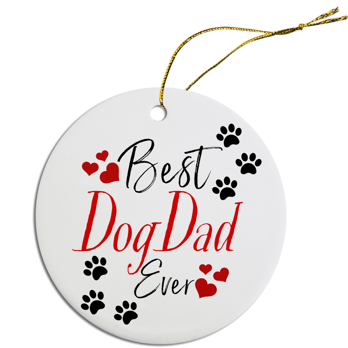 Round Christmas Ornament Best Dog Dad