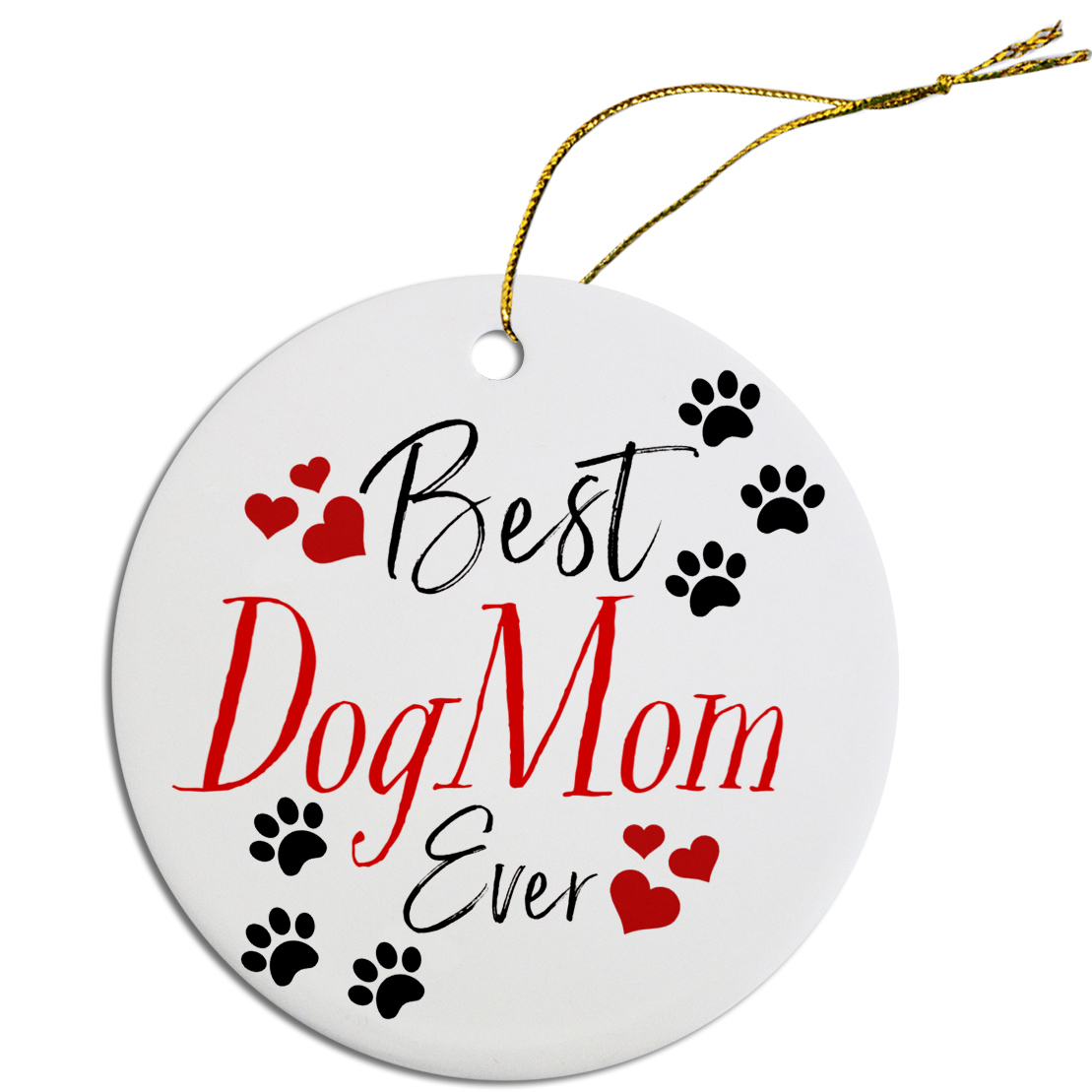 Round Christmas Ornament Best Dog Mom