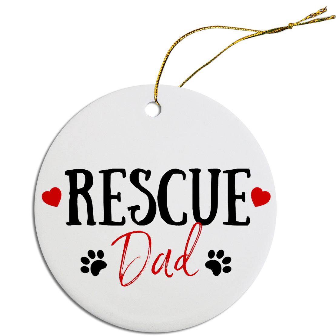 Round Christmas Ornament Rescue Dad