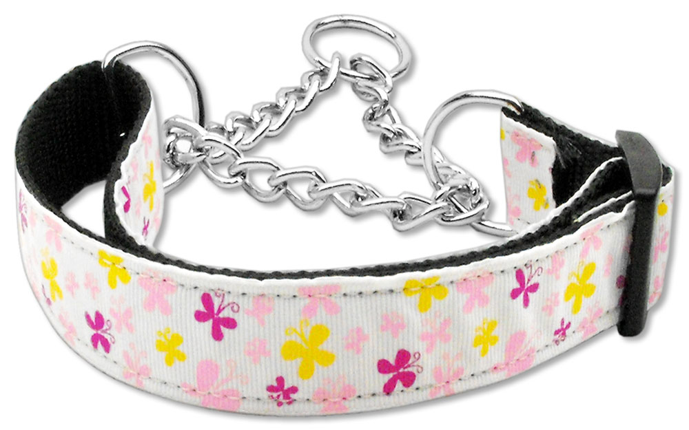 Butterfly Nylon Ribbon Collar Martingale White Large