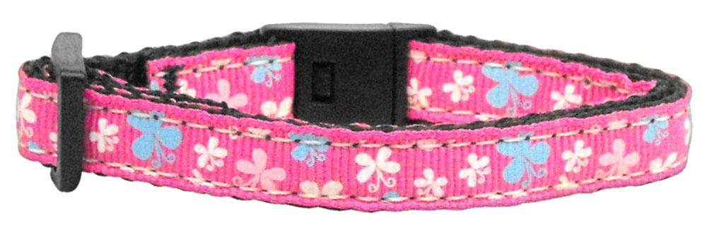 Butterfly Nylon Ribbon Collar Pink Cat Safety