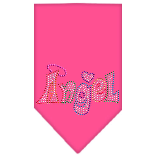 Technicolor Angel Rhinestone Pet Bandana Bright Pink Size Large