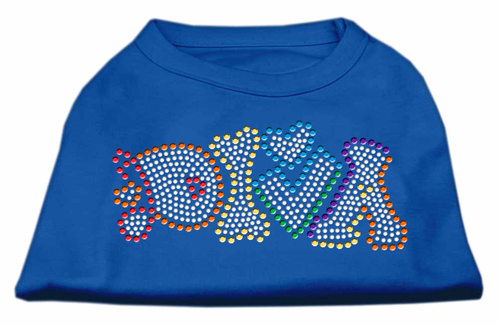 Technicolor Diva Rhinestone Pet Shirt Blue XS