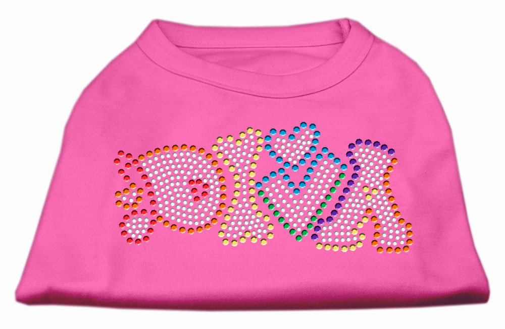 Technicolor Diva Rhinestone Pet Shirt Bright Pink XXL