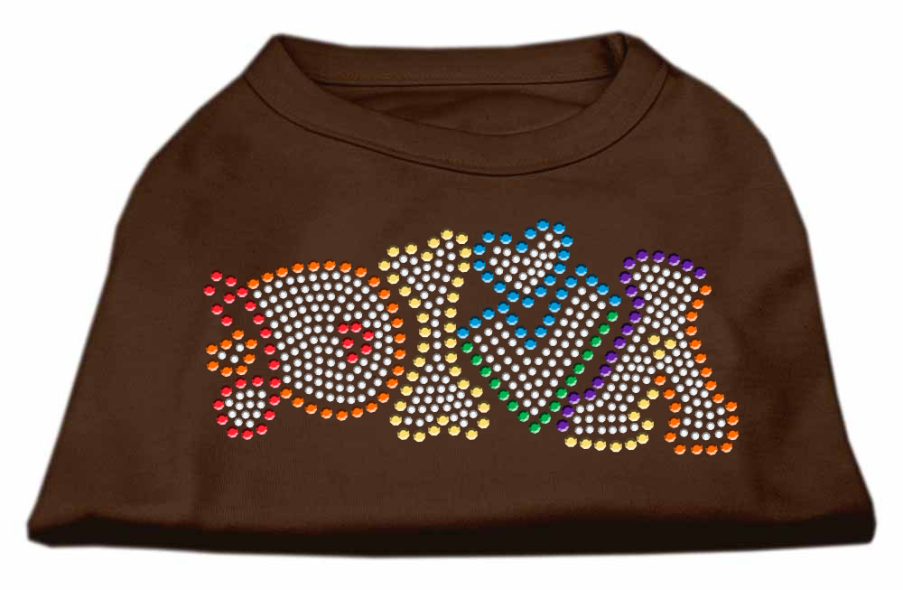 Technicolor Diva Rhinestone Pet Shirt Brown XS
