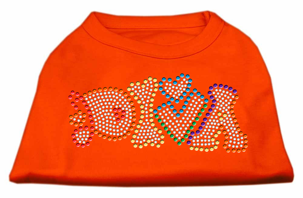 Technicolor Diva Rhinestone Pet Shirt Orange XXL