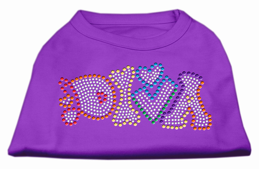 Technicolor Diva Rhinestone Pet Shirt Purple XXL