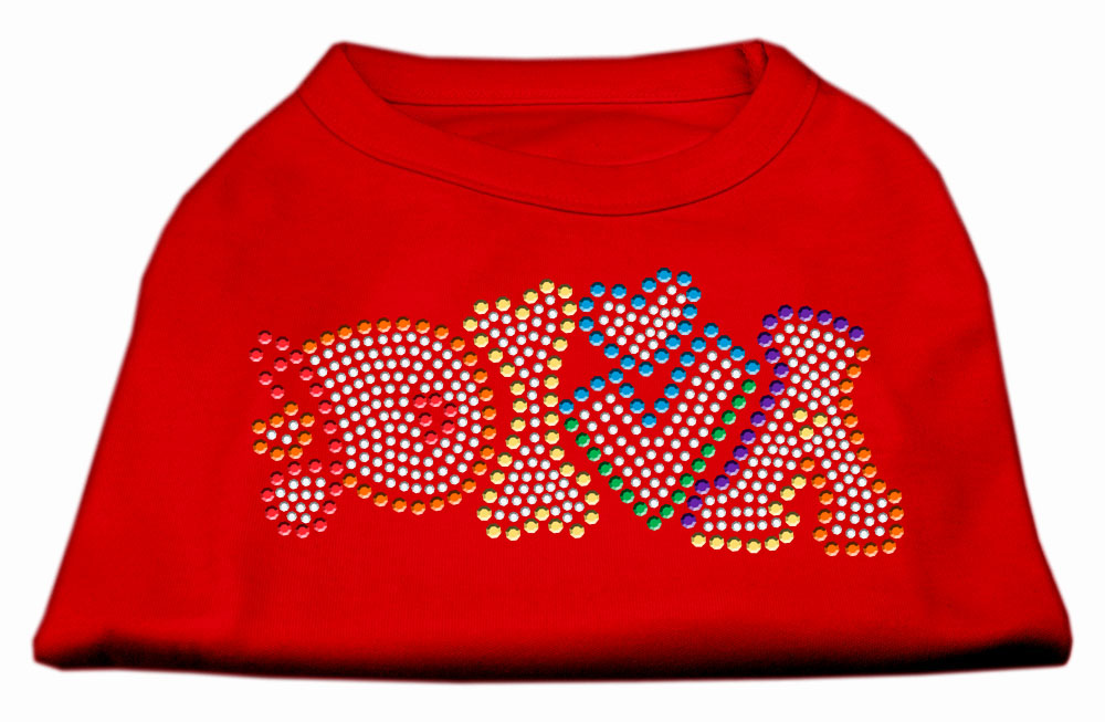 Technicolor Diva Rhinestone Pet Shirt Red XS