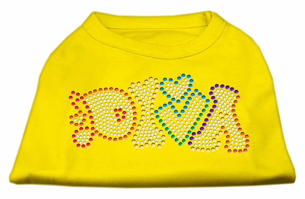 Technicolor Diva Rhinestone Pet Shirt Yellow XS