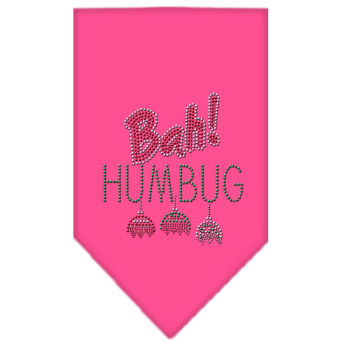 Bah Humbug Rhinestone Bandana Bright Pink Large