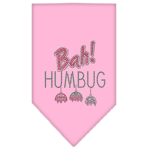 Bah Humbug Rhinestone Bandana Light Pink Large