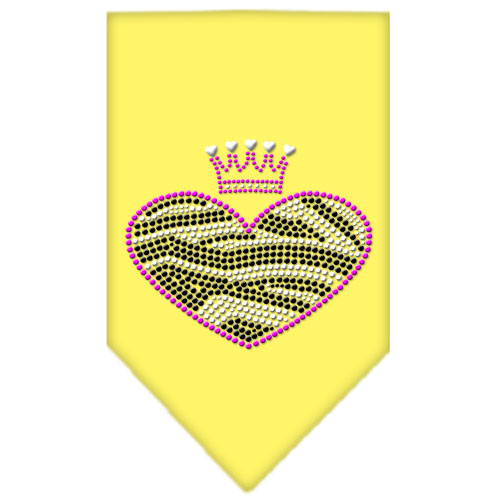 Zebra Heart Rhinestone Bandana Yellow Large