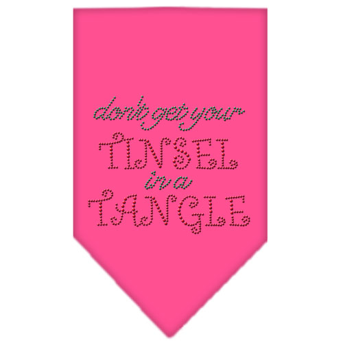 Tinsel in a Tangle Rhinestone Bandana Bright Pink Large