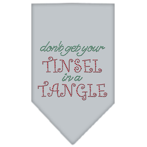 Tinsel in a Tangle Rhinestone Bandana Grey Large
