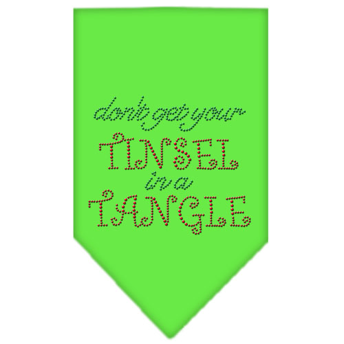 Tinsel in a Tangle Rhinestone Bandana Lime Green Large