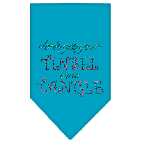 Tinsel in a Tangle Rhinestone Bandana Turquoise Small