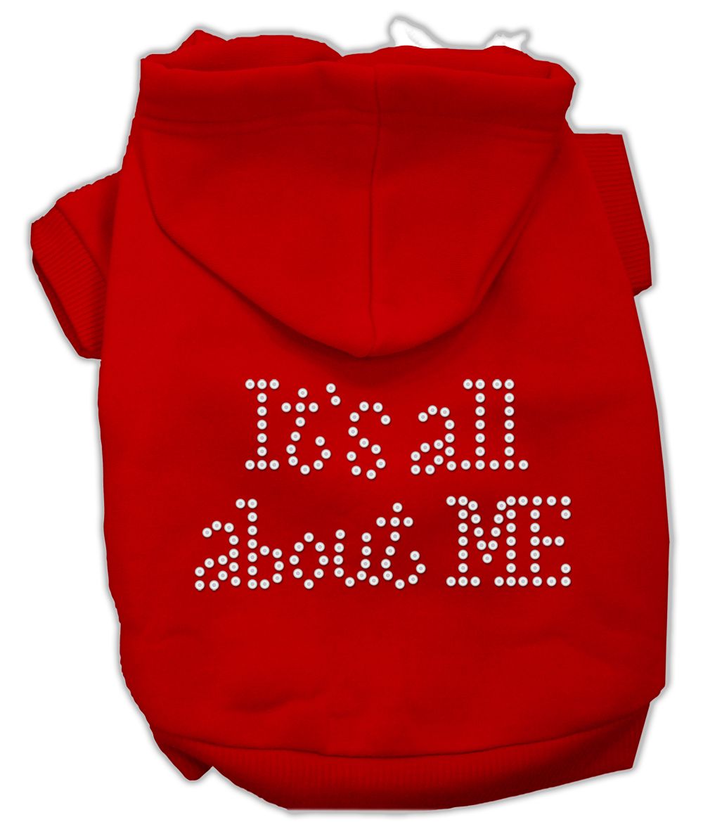 It's All About Me Rhinestone Hoodies Red XXXL