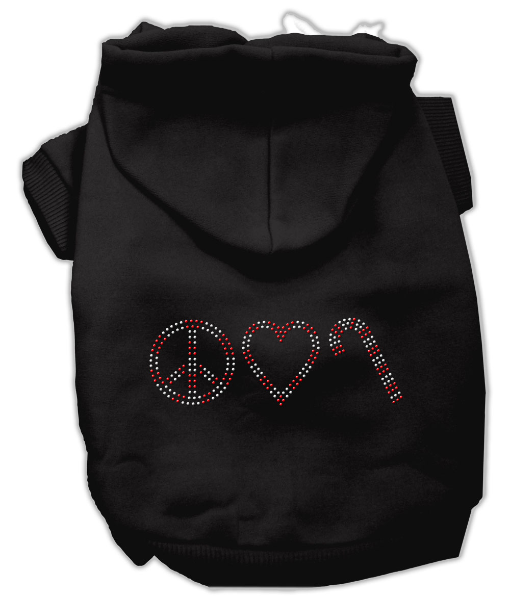 Peace, Love and Candy Canes Hoodies Black L