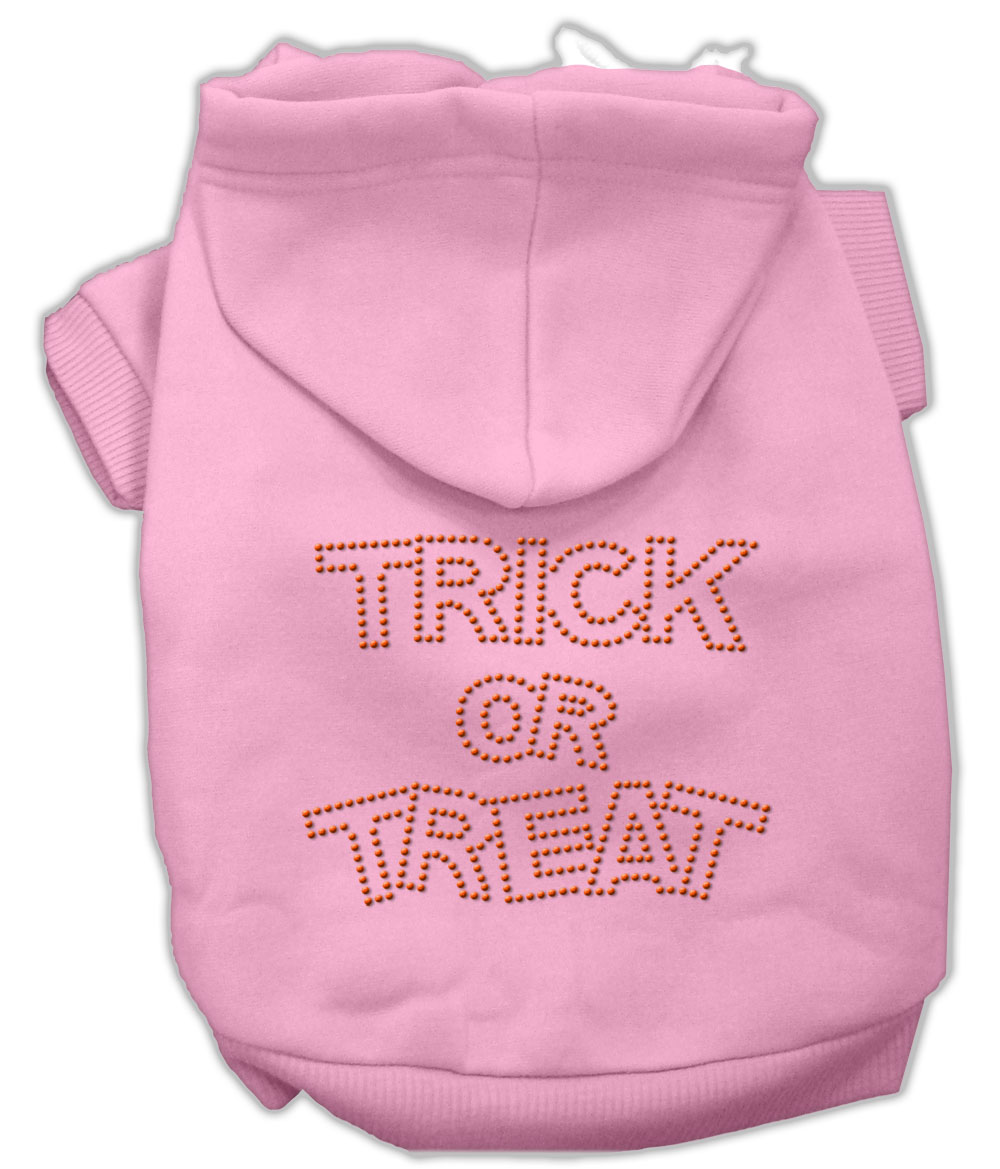 Trick or Treat Rhinestone Hoodies Pink XXXL