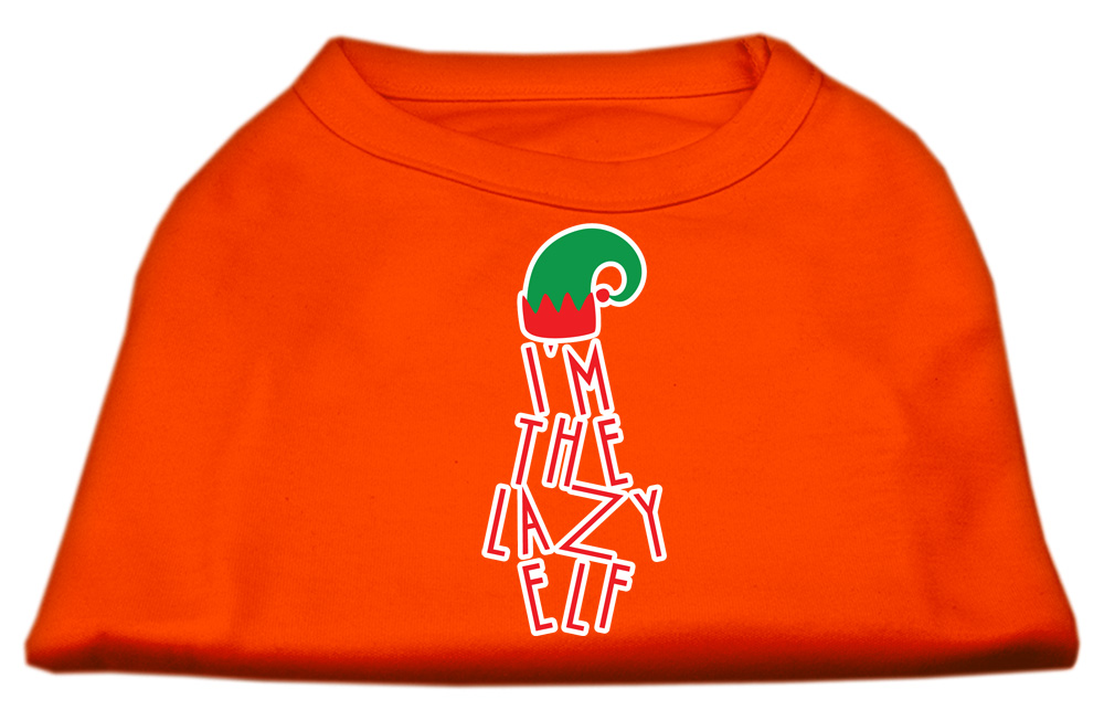 Lazy Elf Screen Print Pet Shirt Orange XL