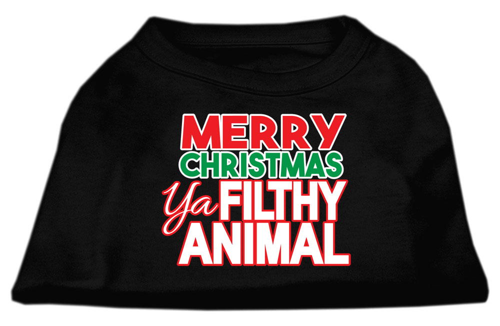 Ya Filthy Animal Screen Print Pet Shirt Black Lg