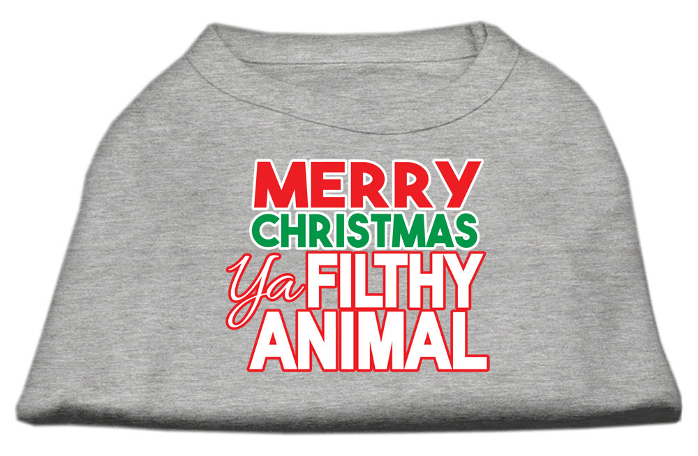 Ya Filthy Animal Screen Print Pet Shirt Grey Lg