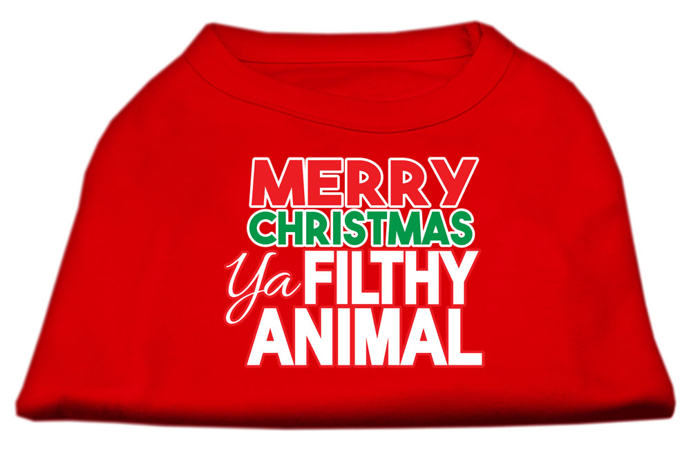 Ya Filthy Animal Screen Print Pet Shirt Red Lg
