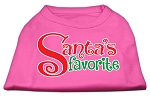 Santa's Favorite Screen Print Pet Shirt Bright Pink XS