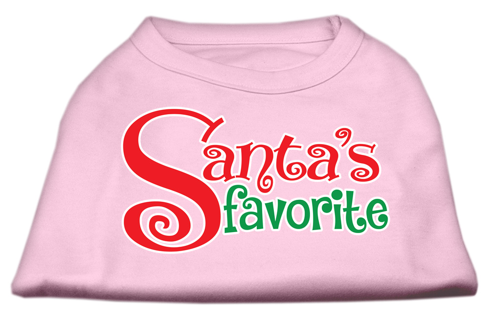 Santa's Favorite Screen Print Pet Shirt Light Pink Lg