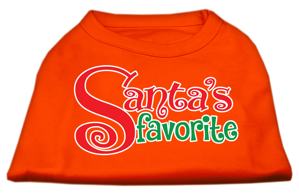 Santa's Favorite Screen Print Pet Shirt Orange Sm