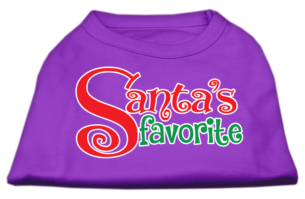 Santa's Favorite Screen Print Pet Shirt Purple Lg