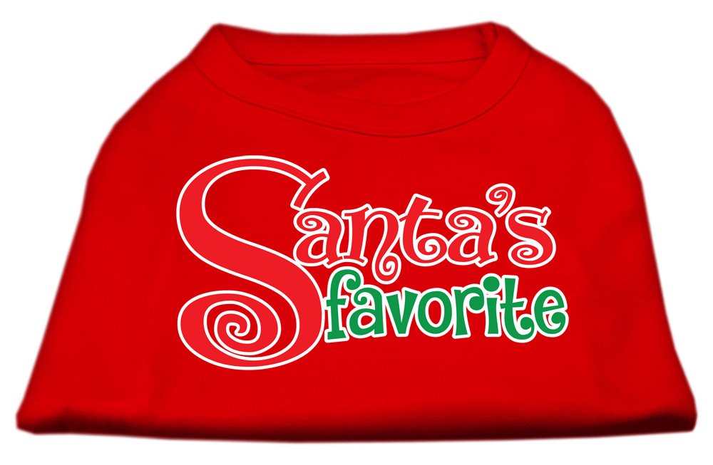 Santa's Favorite Screen Print Pet Shirt Red XS