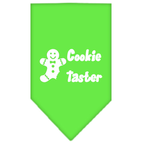 Cookie Taster Screen Print Bandana Lime Green Small